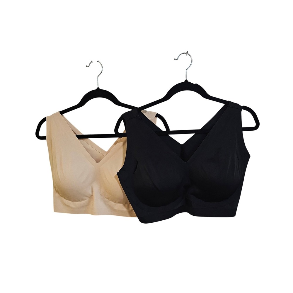 Comfort Seamless Wireless Bra - Black & Nude